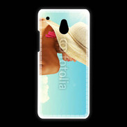 Coque HTC One Mini Femme à chapeau de plage