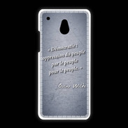 Coque HTC One Mini Démocratie Bleu Citation Oscar Wilde