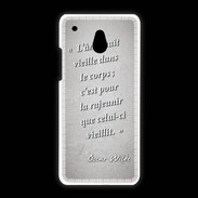 Coque HTC One Mini Ame nait Gris Citation Oscar Wilde