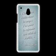 Coque HTC One Mini Ame nait Turquoise Citation Oscar Wilde