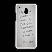 Coque HTC One Mini Avis gens Gris Citation Oscar Wilde