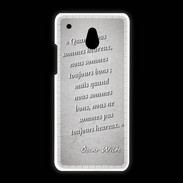 Coque HTC One Mini Bons heureux Gris Citation Oscar Wilde