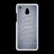 Coque HTC One Mini Cartes gagnantes Bleu Citation Oscar Wilde