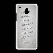 Coque HTC One Mini Cartes gagnantes Gris Citation Oscar Wilde