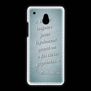 Coque HTC One Mini Cartes gagnantes Turquoise Citation Oscar Wilde