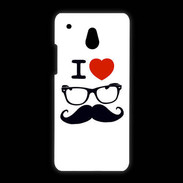 Coque HTC One Mini I love Lunette Moustache