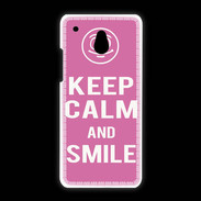 Coque HTC One Mini Keep Calm Smile Rose