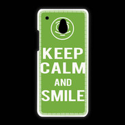 Coque HTC One Mini Keep Calm Smile Vert