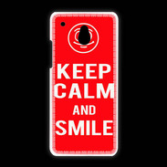 Coque HTC One Mini Keep Calm Smile Rouge