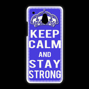 Coque HTC One Mini Keep Calm Stay strong Bleu
