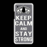 Coque HTC One Mini Keep Calm Stay strong Gris