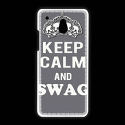 Coque HTC One Mini Keep Calm Swag Gris