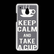 Coque HTC One Mini Keep Calm Take a cup Gris