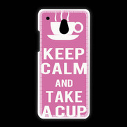 Coque HTC One Mini Keep Calm Take a cup Rose