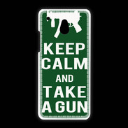 Coque HTC One Mini Keep Calm Take a gun Vert