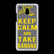 Coque HTC One Mini Keep Calm Take Banana Gris
