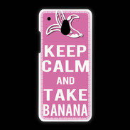 Coque HTC One Mini Keep Calm Take Banana Rose