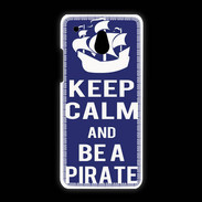 Coque HTC One Mini Keep Calm Be a Pirate Bleu