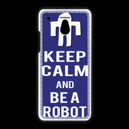 Coque HTC One Mini Keep Calm Be a Robot Bleu