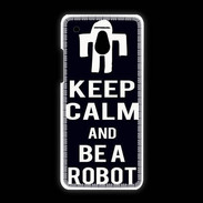 Coque HTC One Mini Keep Calm Be a Robot Noir