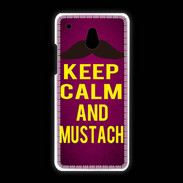 Coque HTC One Mini Keep Calm and Mustach Rose