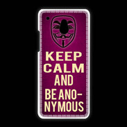 Coque HTC One Mini Keep Calm and Be Anonymous Rose