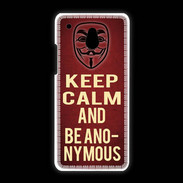 Coque HTC One Mini Keep Calm and Be Anonymous Rouge