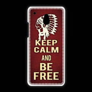 Coque HTC One Mini Keep Calm and Be Free Rouge