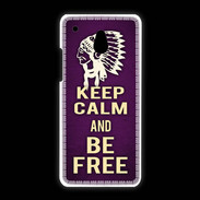 Coque HTC One Mini Keep Calm and Be Free Violet