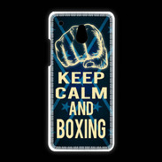 Coque HTC One Mini Keep Calm and Boxing Bleu