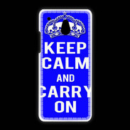Coque HTC One Mini Keep Calm and Carry on Bleu