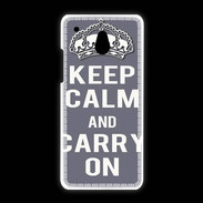 Coque HTC One Mini Keep Calm and Carry on Gris