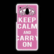 Coque HTC One Mini Keep Calm and Carry on Rose