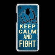 Coque HTC One Mini Keep Calm and Fight Bleu