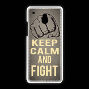 Coque HTC One Mini Keep Calm and Fight Gris