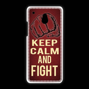 Coque HTC One Mini Keep Calm and Fight Rouge