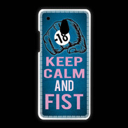 Coque HTC One Mini Keep Calm and Fist BLeu