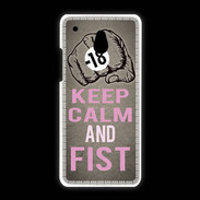 Coque HTC One Mini Keep Calm and Fist Gris