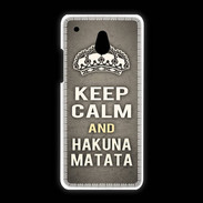Coque HTC One Mini Keep Calm and Hakuna Matata Gris