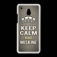Coque HTC One Mini Keep Calm and Miskine Gris