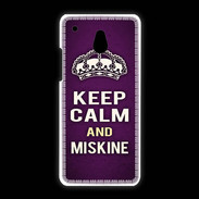 Coque HTC One Mini Keep Calm and Miskine Violet