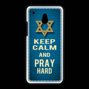 Coque HTC One Mini Keep Calm and Pray jewish BLeu