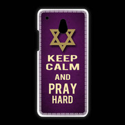 Coque HTC One Mini Keep Calm and Pray jewish Violet