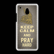 Coque HTC One Mini Keep Calm and Pray Muslim Gris