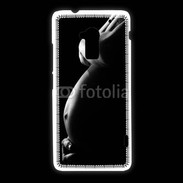 Coque HTC One Max Femme enceinte en noir et blanc