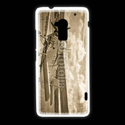 Coque HTC One Max Vieux biplans en noir et blanc