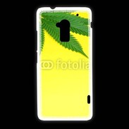 Coque HTC One Max Feuille de cannabis sur fond jaune 2