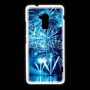 Coque HTC One Max Feu d'artifice en noir et bleu