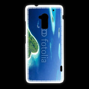 Coque HTC One Max île en former de cœur au milieu de la mer