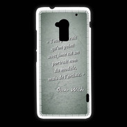 Coque HTC One Max Portrait Ame Vert Citation Oscar Wilde